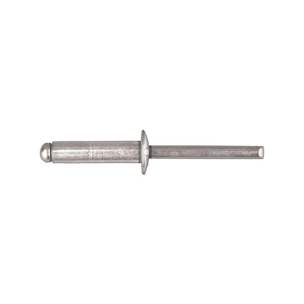 Blind Rivet, Dome Head, 1/4 in Dia., 15/16 in L, Aluminum Body