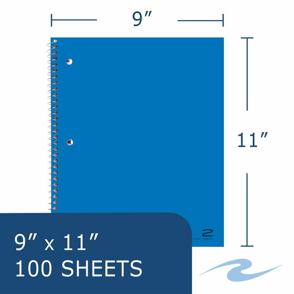 Case of 2 Subject Notebooks, 2 Pockets, 11