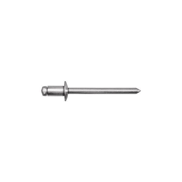 Blind Rivet, Dome Head, 3/16 in Dia., 9/32 in L, Steel Body
