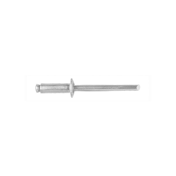 Blind Rivet, Dome Head, 3/16 in Dia., 17/32 in L, Steel Body