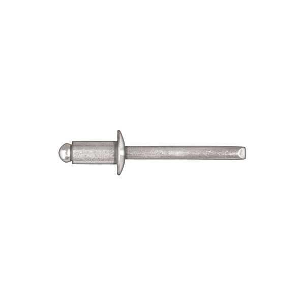 Blind Rivet, Dome Head, 1/4 in Dia., 29/64 in L, Steel Body
