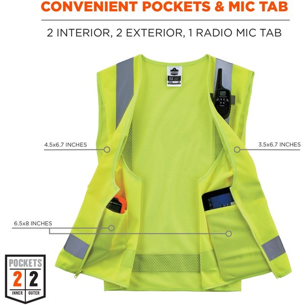 Economy Surveyors Vest, Lime, L/XL