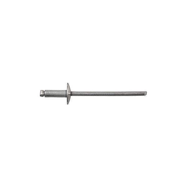 Blind Rivet, Large Flanged Head, 1/8 in Dia., 23/64 in L, Steel Body