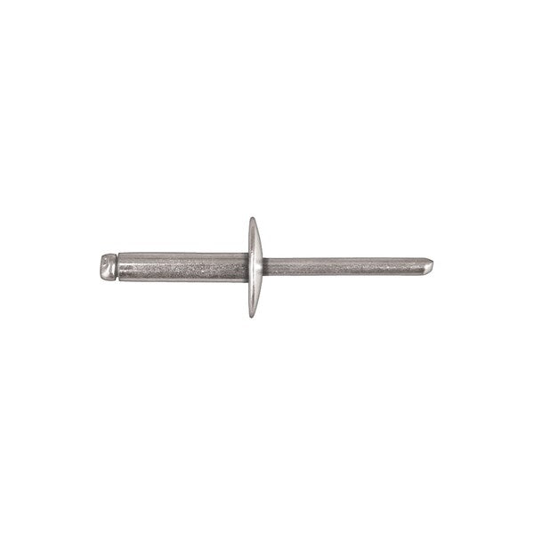 Blind Rivet, Large Flanged Head, 3/16 in Dia., 25/32 in L, Steel Body