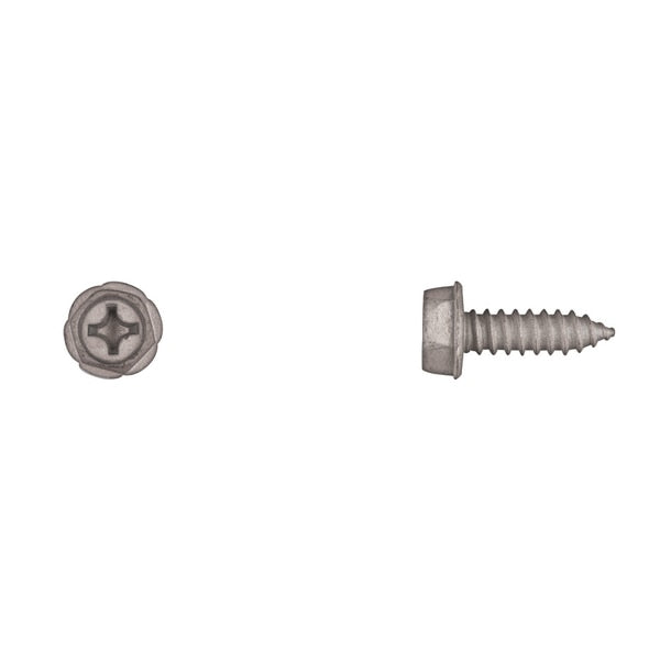 Sheet Metal Screw, M6 x 20 mm, Gray Stainless Steel Hex Head Phillips Drive