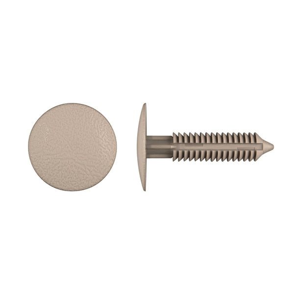 Tan Nyln Headliner Retainers 8mm Hole Size 37mm Stem L PK5