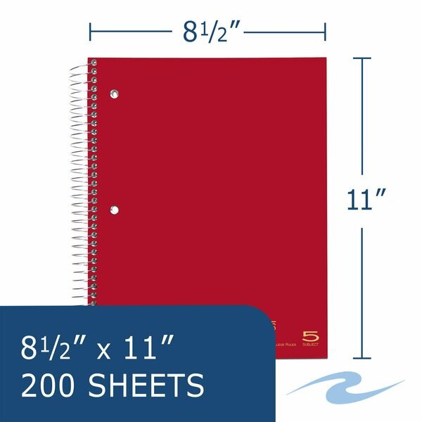 Case of 5 Subject Wirebound Notebooks, 11