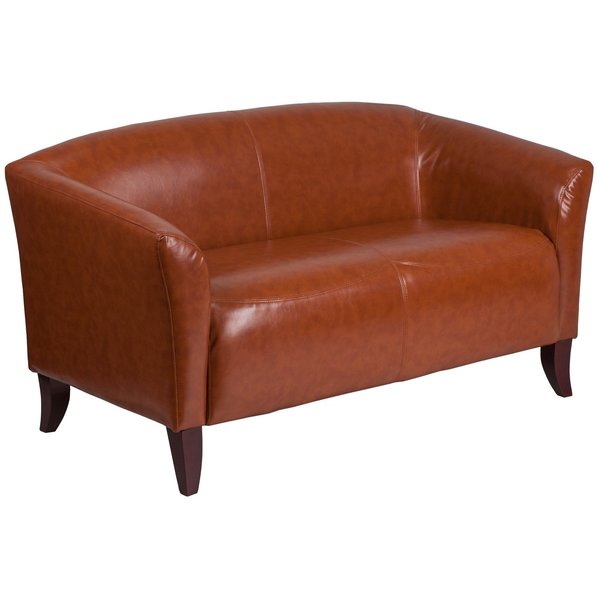 Cognac Leather Loveseat, 29
