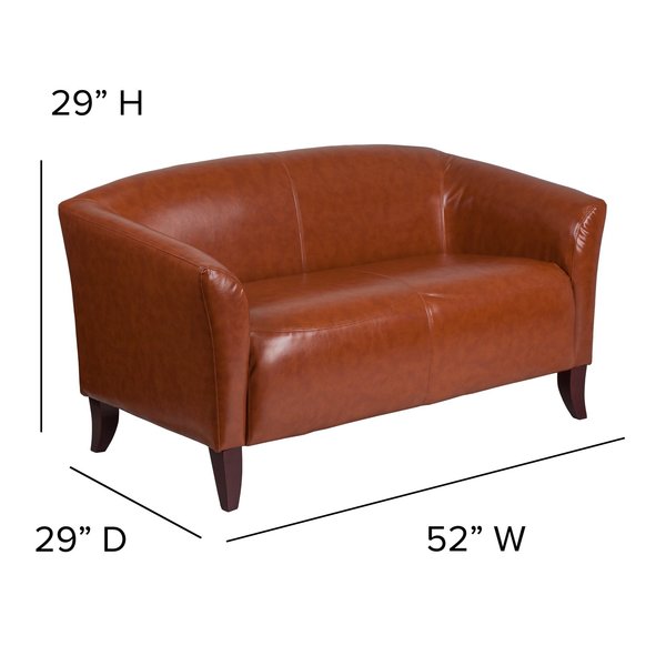 Cognac Leather Loveseat, 29
