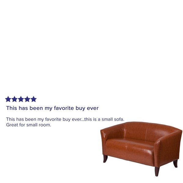 Cognac Leather Loveseat, 29