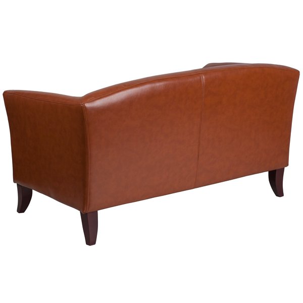 Cognac Leather Loveseat, 29