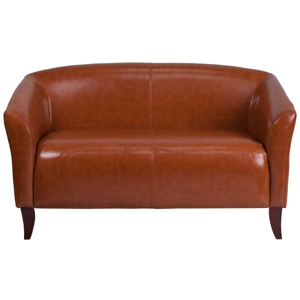 Cognac Leather Loveseat, 29