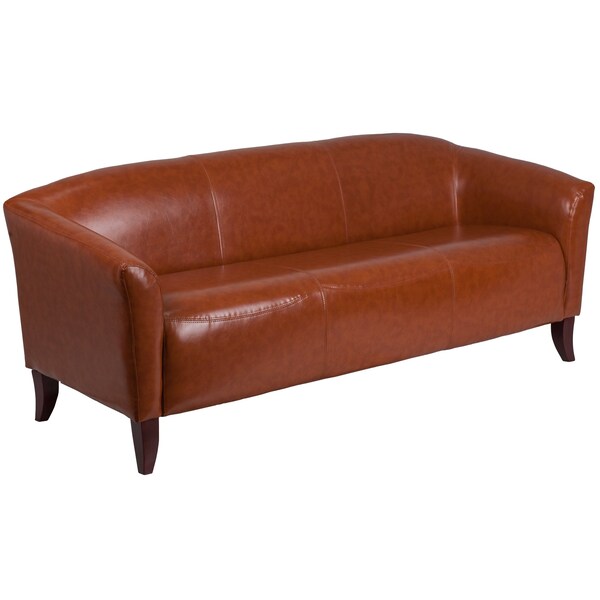 Cognac Leather Sofa, 29