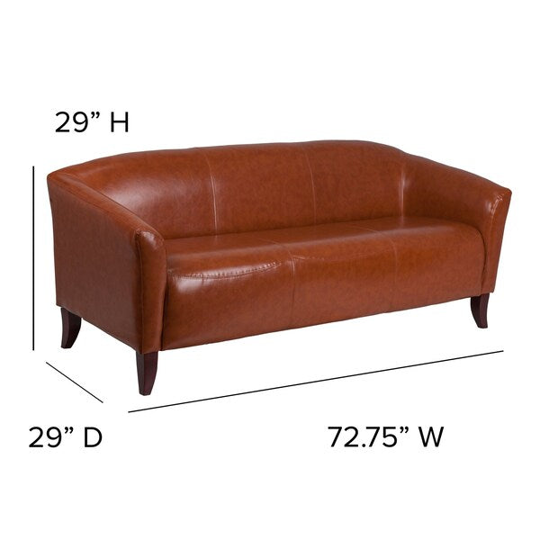 Cognac Leather Sofa, 29