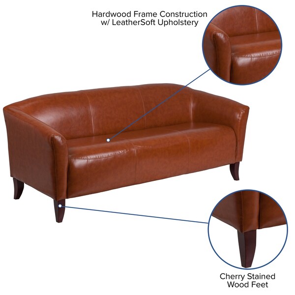 Cognac Leather Sofa, 29