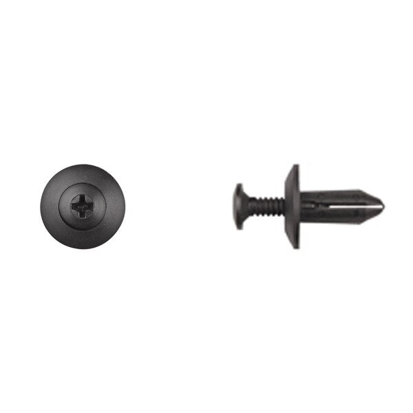 Blk Nyln Phllp Screw Ret 6.40mm Hole 18mm Flange PK25