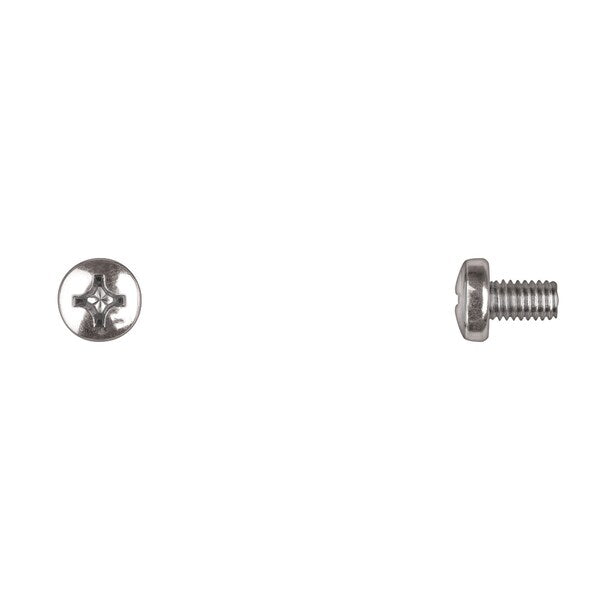 M6-1.00 x 10 mm Phillips Pan Machine Screw, Bright Zinc Plated