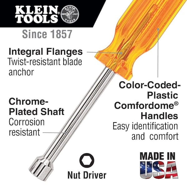 1/2-Inch Nut Driver, 6-Inch Hollow Shaft