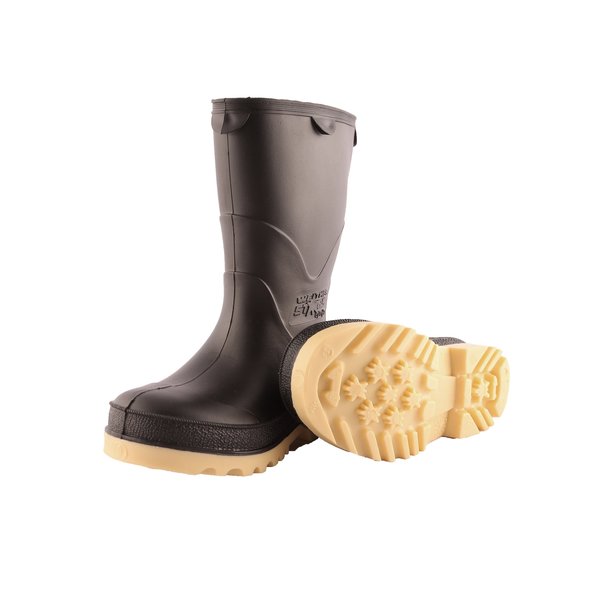 StormTracks Rain Boot, PVC, Child, Black/Tan Size 9, PR
