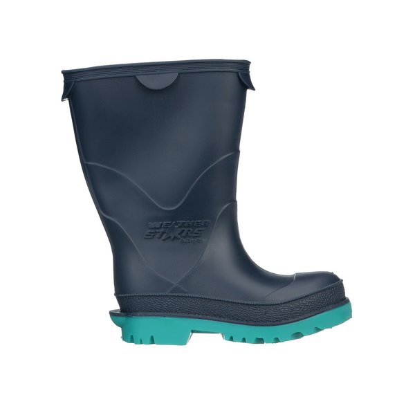 StormTracks Rain Boot, PVC, Child Blue/Green Size 11, PR