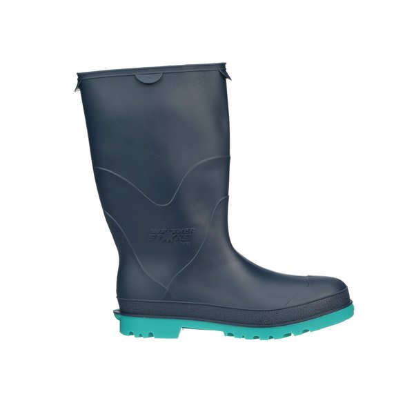 StormTracks Rain Boot, PVC, Youth Blue/Green Size 03, PR