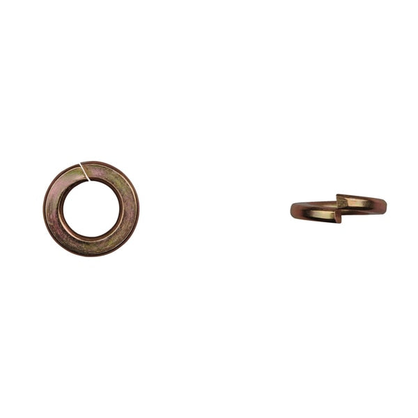 Split Lock Washer, Fits Bolt Size 7/16 in Zinc Yellow Finish