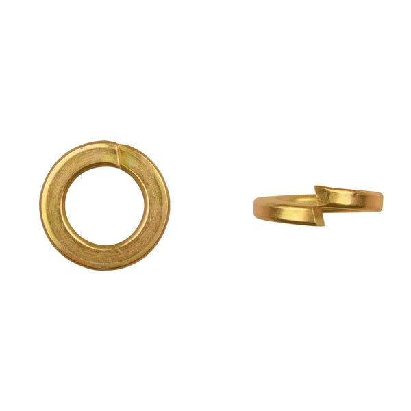 Split Lock Washer, Fits Bolt Size 5/8 in Zinc Yellow Finish