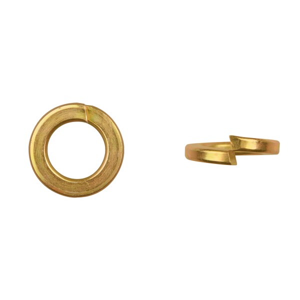 Split Lock Washer, Fits Bolt Size 5/8 in Zinc Yellow Finish