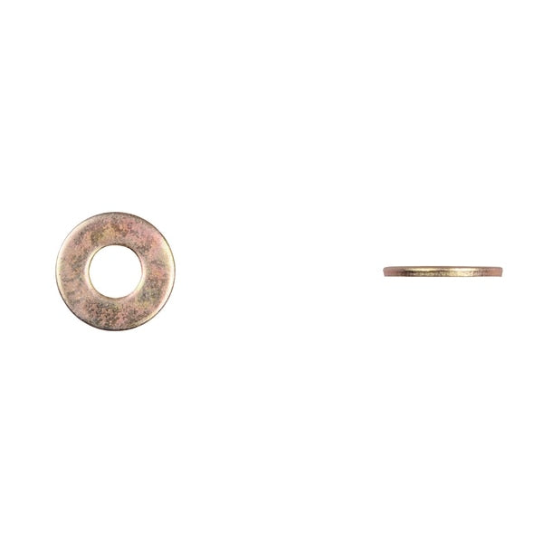 Flat Washer, Fits Bolt Size 1/4 in Zinc Yellow Finish