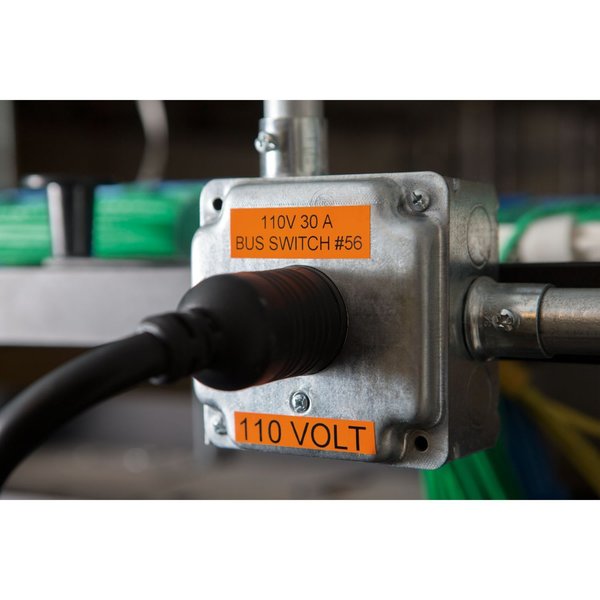 Rhinoâ¢ Label Cartridge, Black/Orange, 18 ft. L
