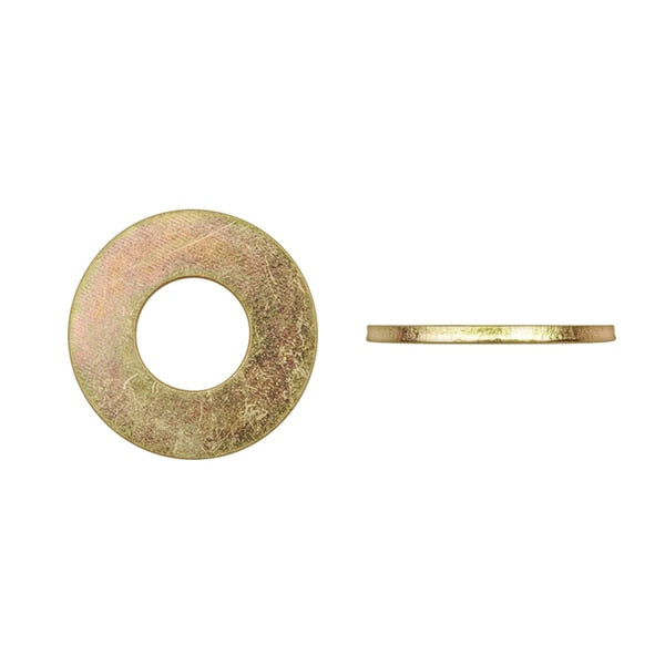 Flat Washer, Fits Bolt Size 1/2 in Zinc Yellow Finish