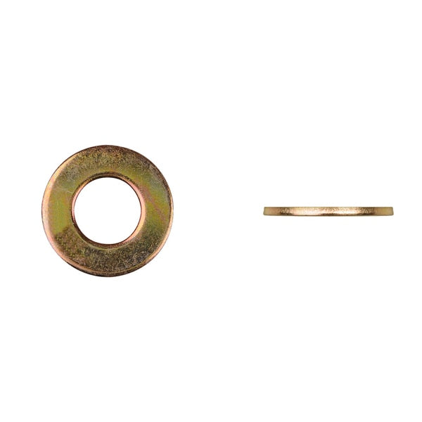 Flat Washer, Fits Bolt Size 1/2 in Zinc Yellow Finish