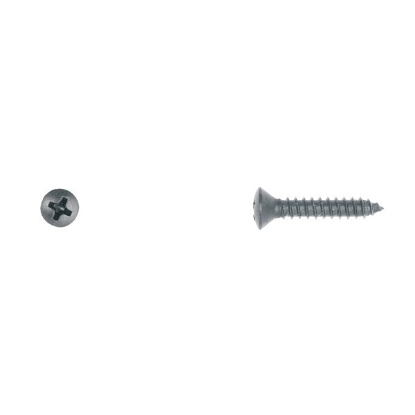 Sheet Metal Screw, #8 x 1 in, Black Oval Head Phillips Drive