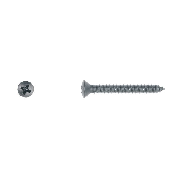 Sheet Metal Screw, #8 x 1-1/2 in, Black Oval Head Phillips Drive