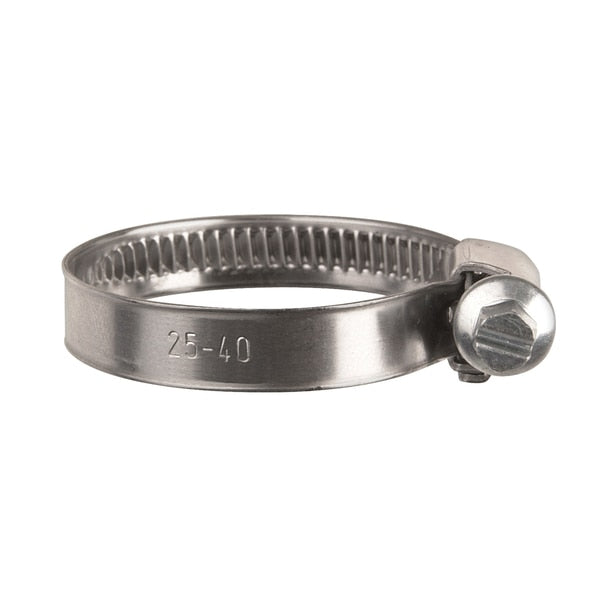 European Style Hose Clamps 25mm-40mm C/R 9mm Band W PK5