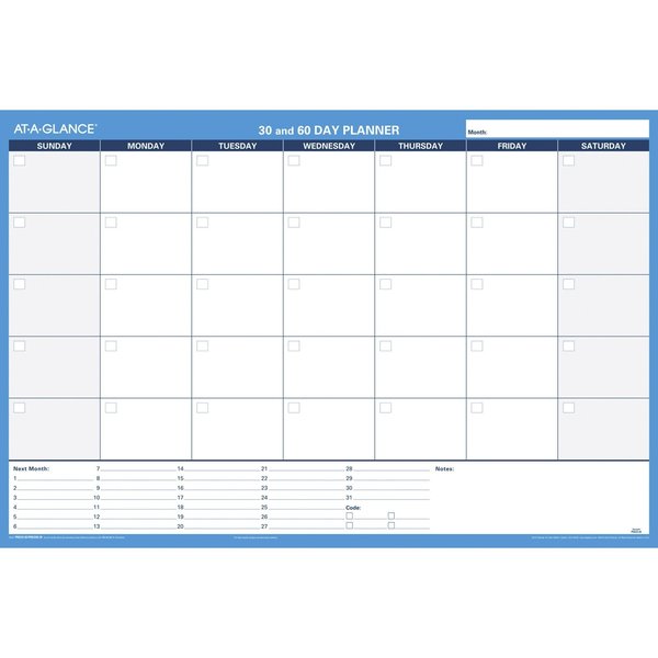 Undated Horizontal Wall Planner, Erasable