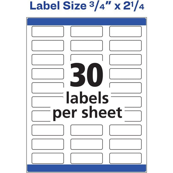 Laser Label Color Print, 30Up, White, PK750