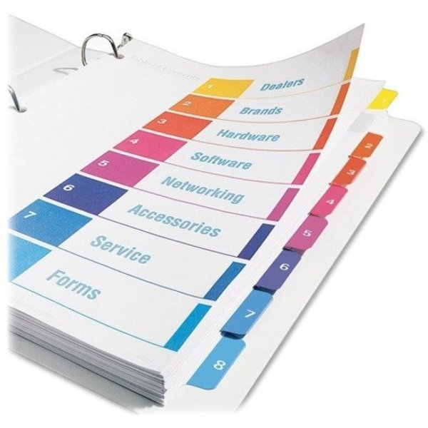8 Tab Index Dividers, PK6