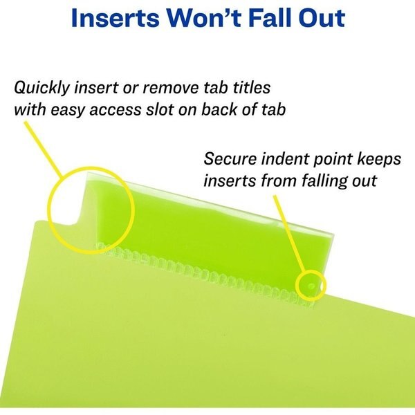 Insertable Plastic Divider, Two Pockets, Pk8