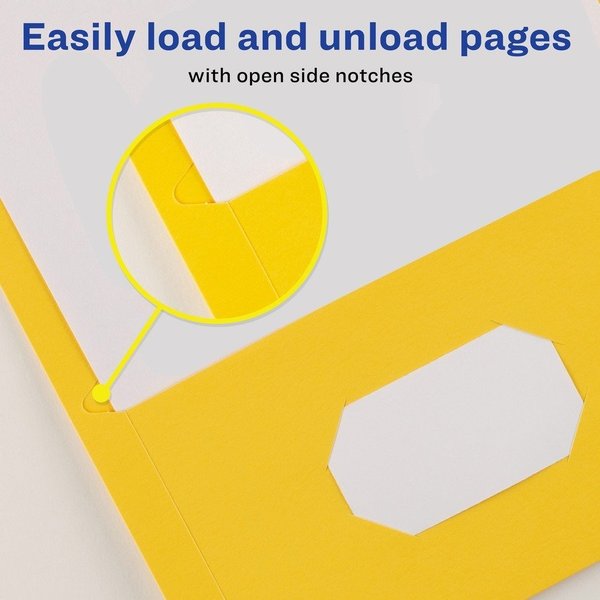 Two-Pocket File Folder, Yellow, PK25
