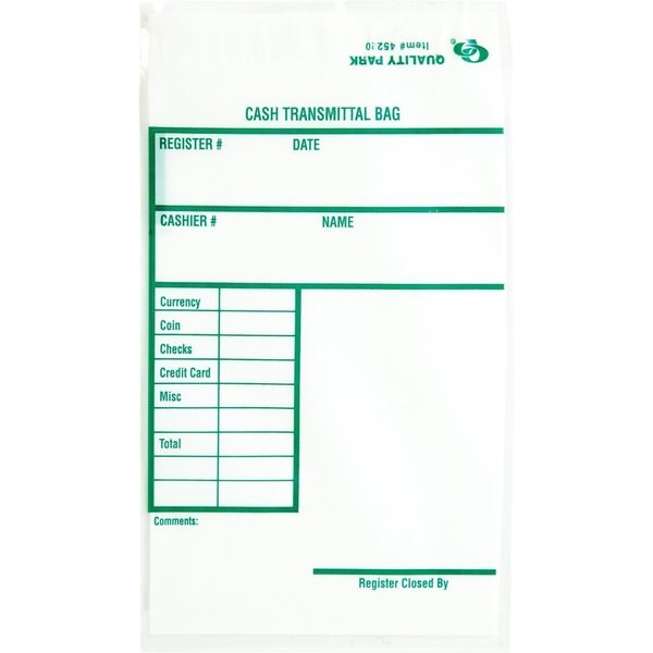 Cash Transmittal Bag, Clear, PK100