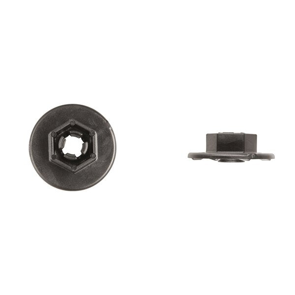 Blk Nyln Grille Ret Nuts 5.8 Stud Size 13mm Hex Size PK25