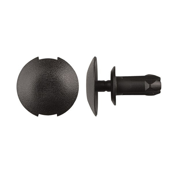 Blk Nyln Push Type Retainer 10mm Hole Size 23mm Stem L PK15