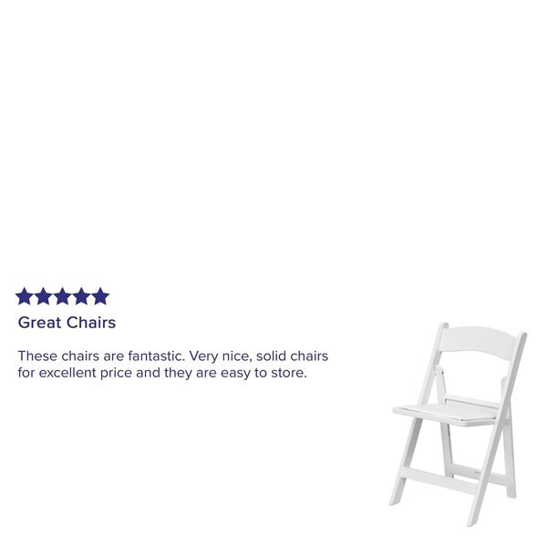 Kids White Resin Folding Chair with White Vinyl Padded Seat