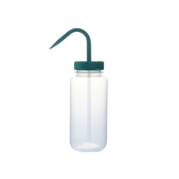 Wash Bottle, Color Coded, Wide, Clr/Grn, PK6