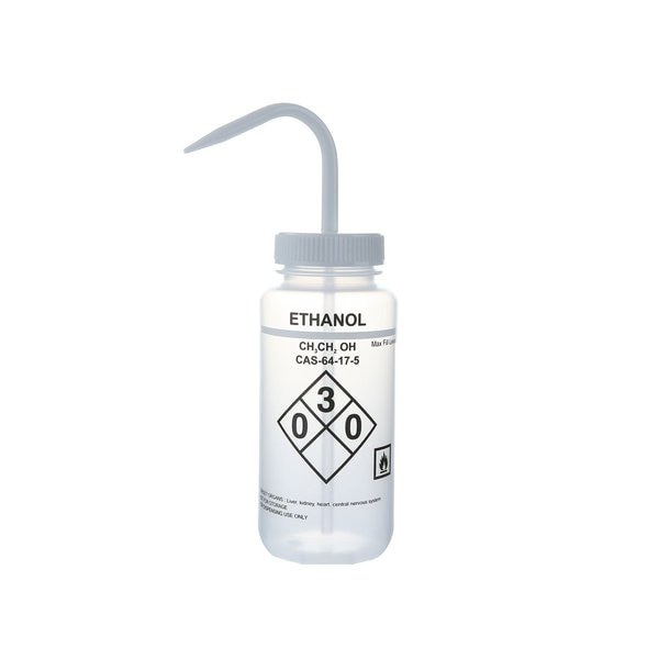 Wash Bottle, Safety Labeled, Clr/Wht, PK6