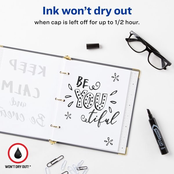 Desk-Style Permanent Marker, Chisel Tip, Black