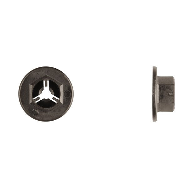 Blk Nyln Cowl Trim Retainer 14mm Hex Size 25mm Flange Dia PK25