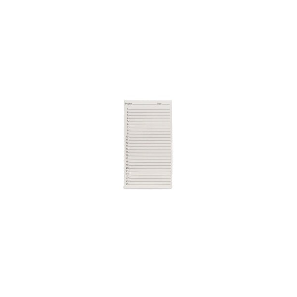 Slide Box Inventory Card, 25 Place, PK10