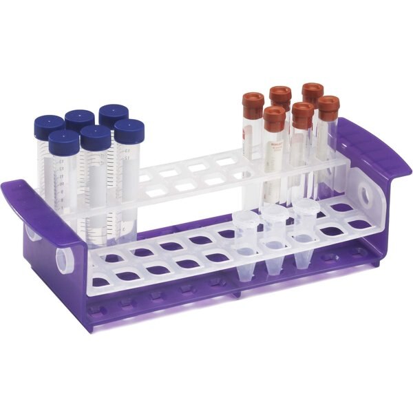 Multi Tube Rack, Natural/Purple, 10-17mm